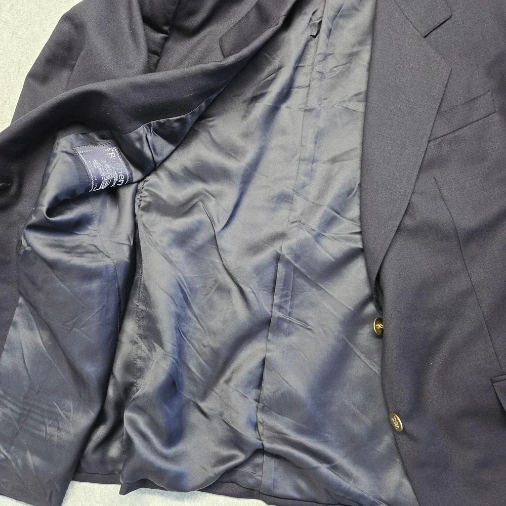 Vintage Burberrys IT 48 Blue Wool Blazer 2 Button Made in Italy Mens Sport‎ Coat